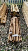 QUANTITY ASSORTED 1 METRE LENGTHS TREATED TIMBER OFFCUTS AND THREE BUNDLES OF 1 METRE TREATED