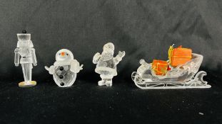 4 X SWAROVSKI CRYSTAL CABINET ORNAMENTS TO INCLUDE 