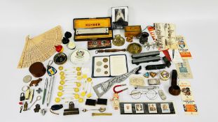 A BOX OF ASSORTED COLLECTIBLES TO INCLUDE STAR TREK, HOHNER 
