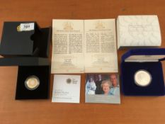 COINS: 2007 DIAMOND WEDDING SILVER PROOF CROWN AND 2009 ROBERT BURNS SILVER PROOF £2,