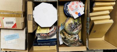 4 X BOXES CONTAINING AN EXTENSIVE COLLECTION OF COLLECTOR'S PLATES TO INCLUDE EXAMPLES MARKED ROYAL
