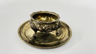 AN EARLY C19TH SILVER CIRCULAR DISH WITH ROPE TWIST RIM BY A.G & COMPANY, D 13.