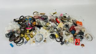 LARGE BASKET ASSORTED COSTUME JEWELLERY.