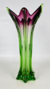 AN IMPRESSIVE ART GLASS TWO TONE VASE H 46.5CM.