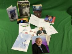 Small interesting collection of cards, leaflets and books many signed by Charles Clarke,