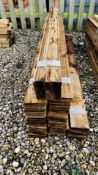 80 X 1.65M LENGTHS 100MM BROWN TREATED FEATHER EDGE BOARDING.
