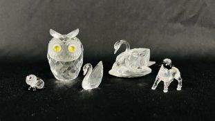5 X SWAROVSKI CRYSTAL ORNAMENTS TO INCLUDE LITTLE BLACKHEAD LAMB A 767F4 NR 000 005,