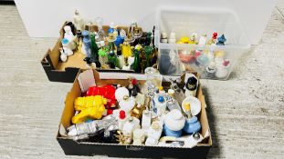3 X BOXES CONTAINING AN EXTENSIVE COLLECTION OF ASSORTED VINTAGE AVON PERFUME BOTTLES,