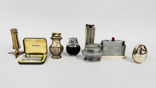 A GROUP OF 8 VINTAGE LIGHTERS TO INCLUDE PARKER, RONSON AND OTHERS.