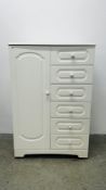 A MODERN ALSTONS WHITE FINISH COMBINATION WARDROBE, W 90 X D 50 X H 134CM.