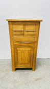 A MODERN SOLID LIGHT OAK MULTI DRAWER CABINET, W 50 X D 38 X H 98CM.