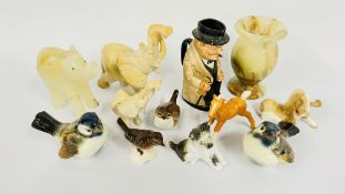 A GROUP OF CABINET COLLECTIBLES TO INCLUDE GOEBEL BIRDS, BESWICK HORSE,