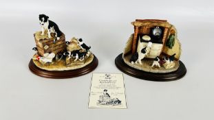 TWO BORDER FINE ARTS SOCIETY COLLECTIBLE CABINET STUDIES TO INCLUDE AGA PUPPY MISCHIEF CA839 AND