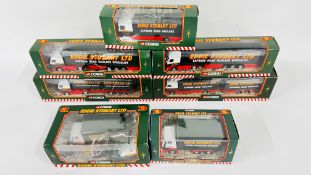 7 X CORGI EDDIE STOBART ADVERTISING LORRIES IN ORIGINAL PRESENTATION BOXES.