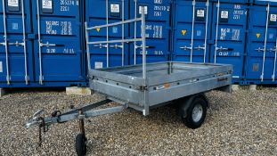 A SINGLE AXLE BRENDERCUP 3205 S GALVANISED CAR TRAILER. 203 X 142 750KG.