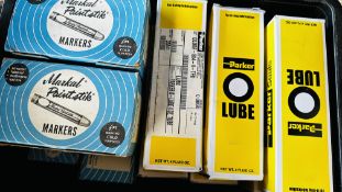 12 X BOXED AS NEW PARKER O RING LUBE AND 72 X MARKED PAINT STICK MARKERS.