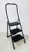 A SET OF ABRU 3 TREAD FOLDING HOUSEHOLD STEPS.