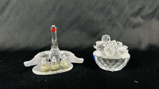 2 X SWAROVSKI CRYSTAL CABINET ORNAMENTS TO INCLUDE 