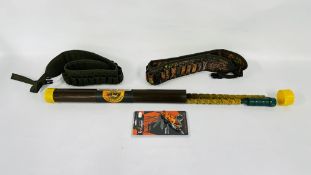 A GROUP OF SHOOTING ACCESSORIES TO INCLUDE TWO 12G CARTRIDGE BELTS,