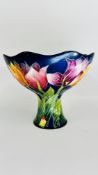 AN IMPRESSIVE MOORCROFT POTTERY PEDESTAL BOWL, FLORAL DESIGN, THE BASE MARKED TRIAL 23.10.
