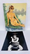 OIL ON CANVAS NUDE FEMALE STUDY PLUS 1996 PIRELLI CALENDAR.