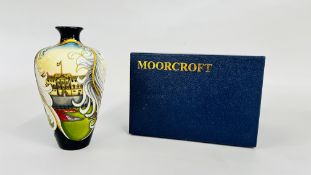 A MOORCROFT POTTERY VASE, LIMITED EDITION 103/200 DESIGNED FOR PRINCE CHARLES 60TH BIRTHDAY,