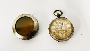 AN ANTIQUE SILVER CASED POCKET WATCH BIRMINGHAM 1907 MAKER W.E.