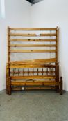 A PINE DOUBLE BEDSTEAD.