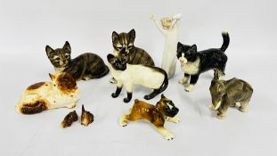 A GROUP OF CABINET ORNAMENTS TO INCLUDE A LLADRO FIGURE,