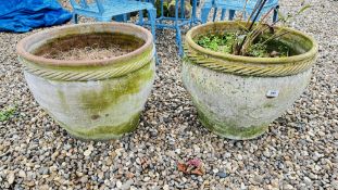 A PAIR OF LARGE TERRACOTTA GARDEN PLANTERS,
