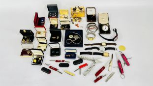 A BOX OF ASSORTED COSTUME JEWELLERY, BANGLES,