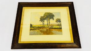 A FRAMED & GLAZED COUNTRYSIDE WATERCOLOUR SIGNED BY GERMAN ARTIST FRANK XAVIER FRANKL (1882-1940).