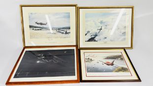A GROUP OF FOUR FRAMED AVIATION PRINTS TO INCLUDE ROBERT TOMLIN 