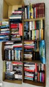 8 X BOXES BOOKS AS CLEARED TO INCLUDE MODERN NOVELS, REFERENCE,