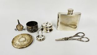 A SILVER CIGARETTE CASE BIRMINGHAM ASSAY 1926, MAKER W.M. LTD 10 X 8CM.