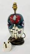 A MOORCROFT POTTERY LAMP BASE 