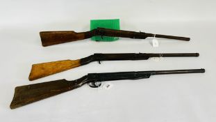 THREE VINTAGE AIR GUNS TO INCLUDE DIANA MOD 15 AND ORIGINAL MOD 15 - COLLECTION IN PERSON ONLY - NO