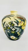 A MOORCROFT POTTERY LAMIA VASE, BEARING MONOGRAM H 17.5CM.
