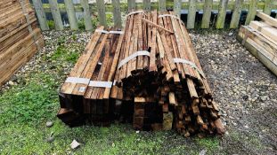 10 BUNDLES OF ASSORTED BROWN TREATED TIMBER OFFCUTS,