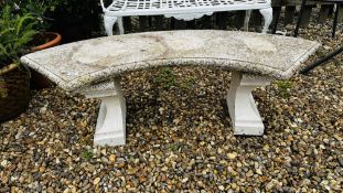 A STONEWORK GARDEN BENCH SEAT