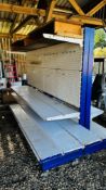 TWO SECTIONS OF STEEL WORKSHOP RACKING.