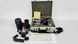 PENTAX ME SUPER SLR CAMERA WITH ACCESSORIES TO INCLUDE LENSES, BELL & HOWELL 70-150MM,