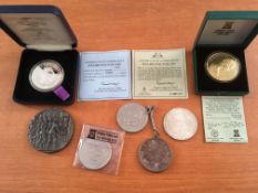 COINS: SMALL SELECTION INCLUDING USA 1889 SILVER DOLLAR IN NECK MOUNT, MARIA THERESA THALER,