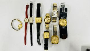 NINE VARIOUS LADIES AND GENTLEMEN'S WRIST WATCHES TO INCLUDE ROTARY, AVIA MATIC SWISS STAR,