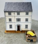 DOLL'S HOUSE TO INCLUDE A BOX OF DOLL'S HOUSE FURNITURE.