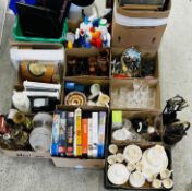 13 X BOXES ASSORTED HOUSEHOLD GOODS AS CLEARED TO INCLUDE BULGARIAN TROYAN DRIP GLAZED POTTERY,