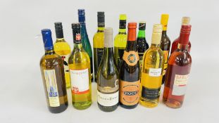 13 X BOTTLES OF ASSORTED WINES TO INCLUDE BLUE NUN, TALL HORSE,