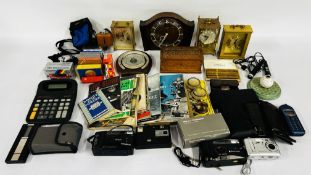 2 X BOXES OF COLLECTIBLES TO INCLUDE CARRIAGE AND MANTEL CLOCK,