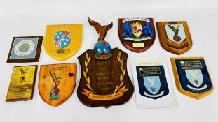 A GROUP OF 9 RAF RELATED PLAQUES.