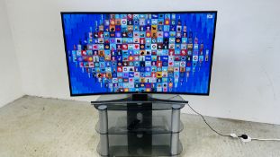 A SAMSUNG 48 INCH CURVED SCREEN UHD TV MODEL - UE48JU6500K WITH STAND - SOLD AS SEEN.